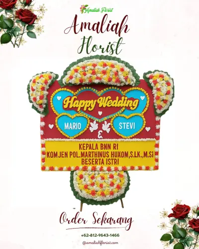 Karangan Papan Bunga Pernikahan di Cimalaka